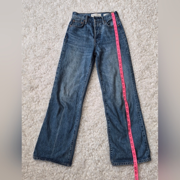 Denim Forum The Farrah High Rise Wide Leg Jeans Blue 23 Organic Cotton 70's - Picture 11 of 16